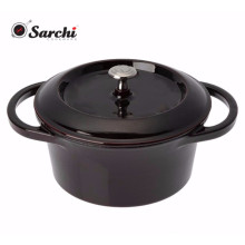 Large Loop Handle Cast Iron Cooking Casserole Pot